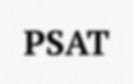 PSAT logo in bold black serif letters on a light grid background.