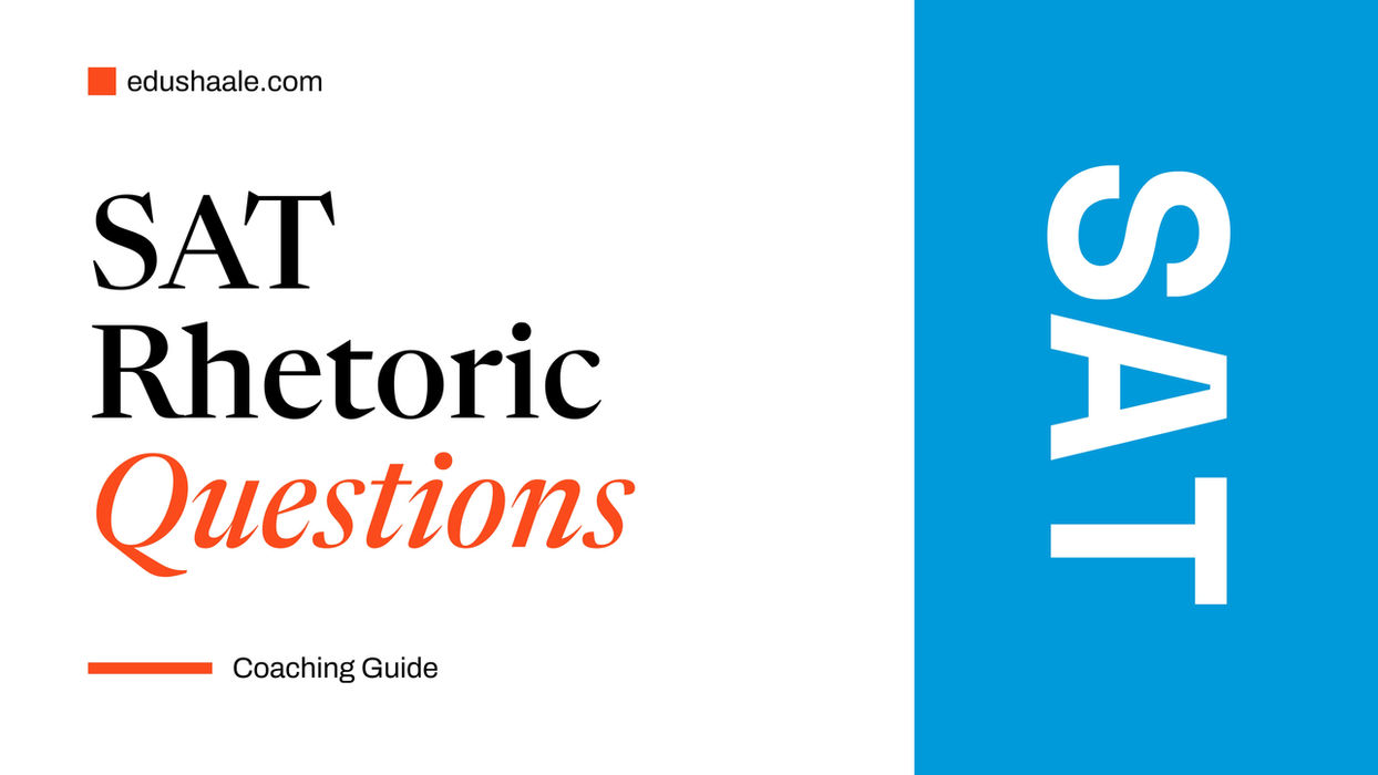 SAT Rhetoric Questions guide with SAT branding.