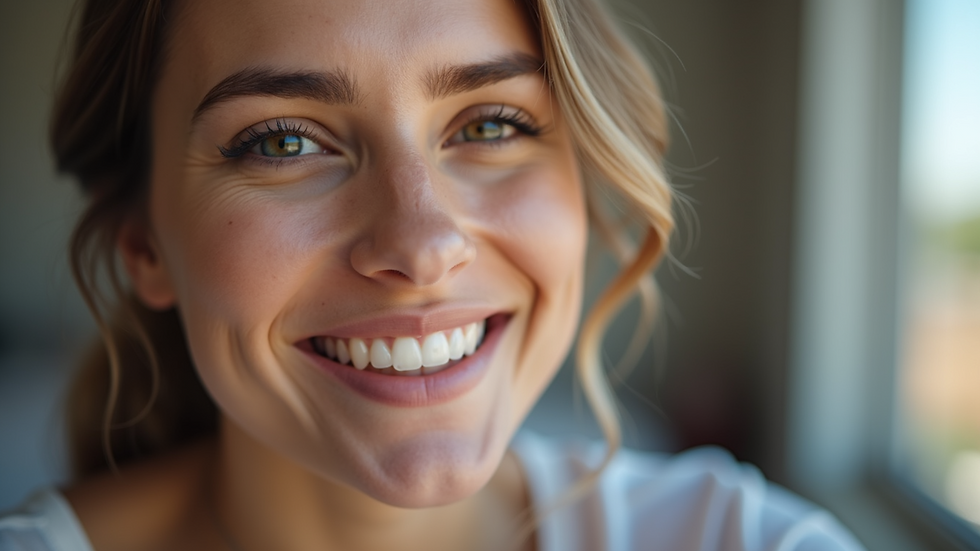 Göz hizasında bir diş hekimi, Invisalign plaklarını bir hastaya gösteriyor