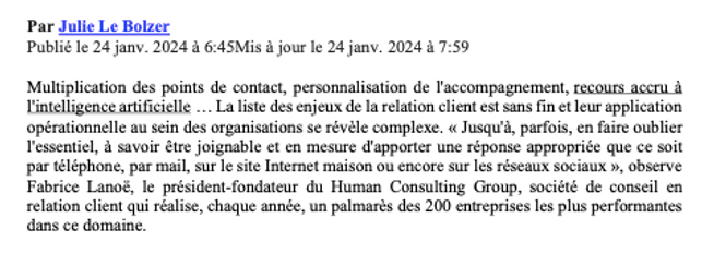 Article Les Échos 2024