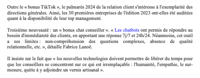 Article Les Échos 2024