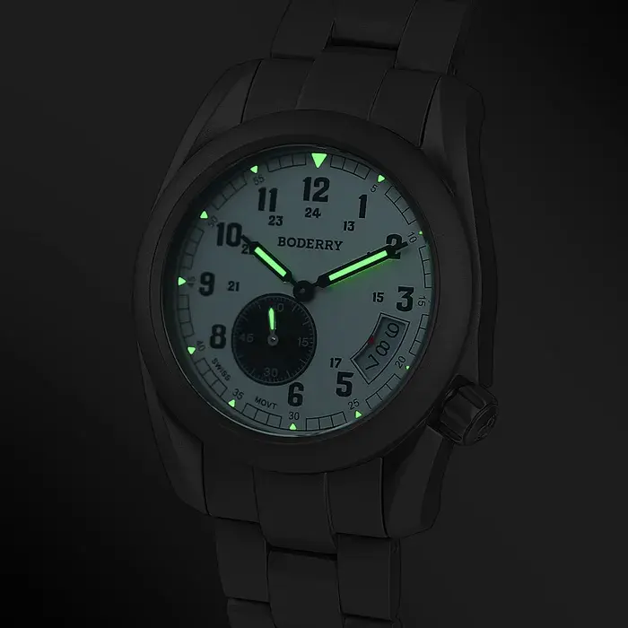 Miniatura: VOYAGER 38 - 100M Waterproof Titanium Field Watch | White-bracelet