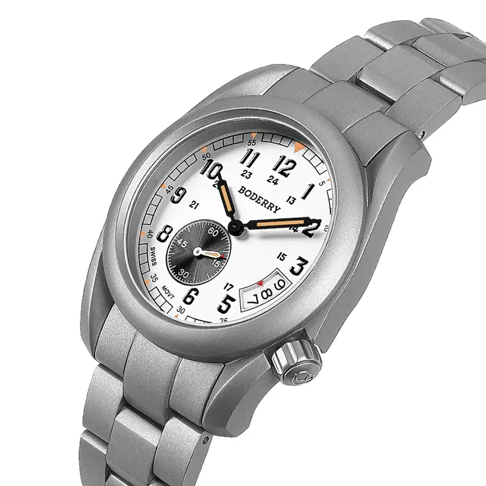 Miniatura: VOYAGER 38 - 100M Waterproof Titanium Field Watch | White-bracelet