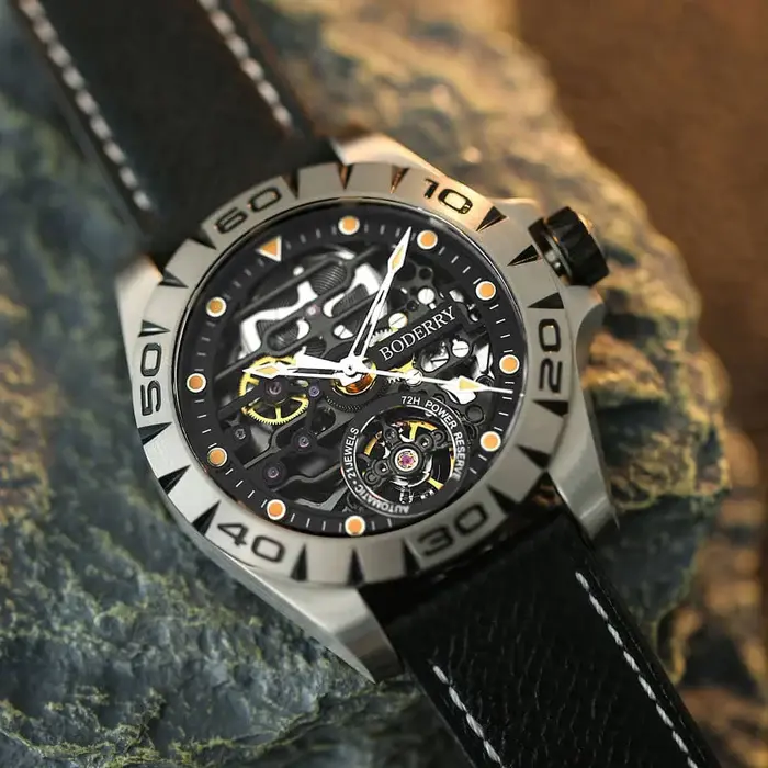 Miniatura: URBAN SKELETON(TITANIUM) Ver 2.0-Silver Hands - 3-Hand Hi-beat(28,800 bph) with