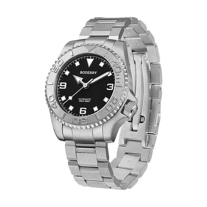 Miniatura: ADMIRAL 3-Hand No-Date - 200M Waterproof Titanium Automatic Diver Watch | Jet Bl