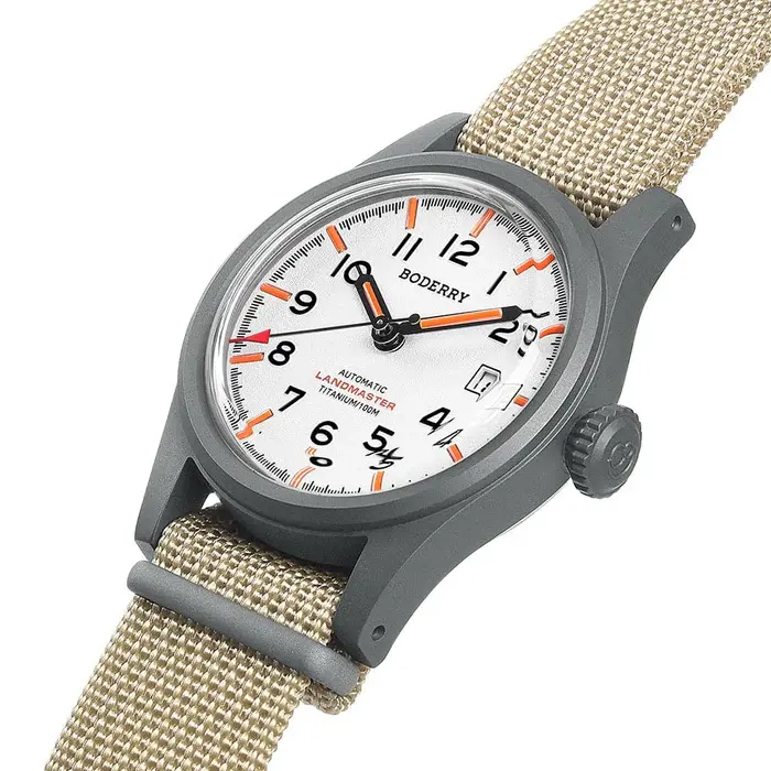 Miniatura: LANDMASTER - 100M Waterproof Titanium Automatic Field Watch | White