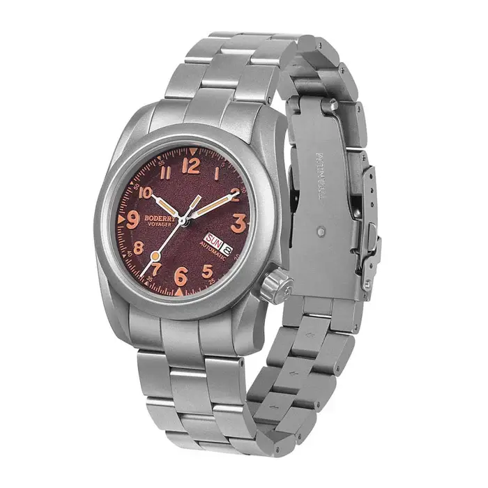 Miniatura: VOYAGER - 100M Waterproof Titanium Automatic Field Watch | Claret-bracelet