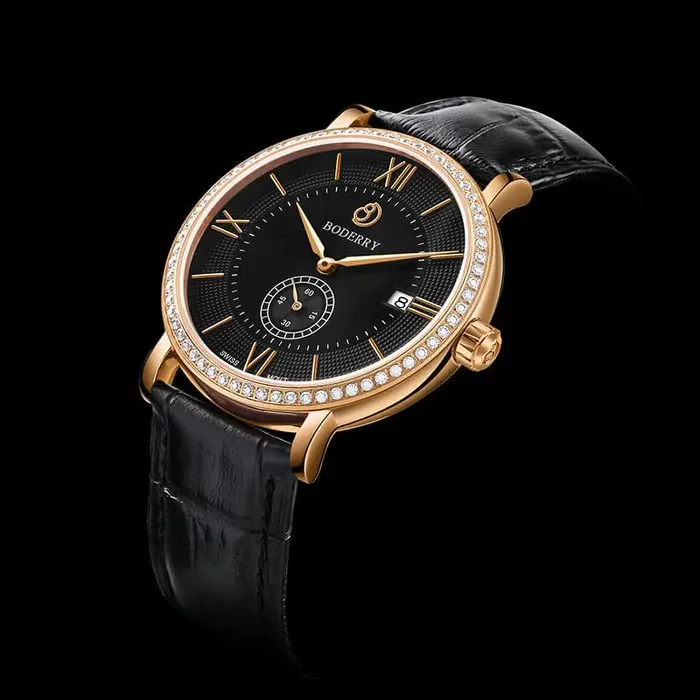 Miniatura: ELEGANT II - Swiss Quartz Movement Watch | Rose Gold &amp; Black Dial