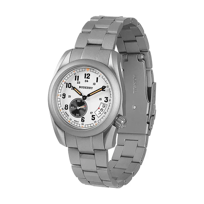 Miniatura: VOYAGER 38 - 100M Waterproof Titanium Field Watch | White-bracelet