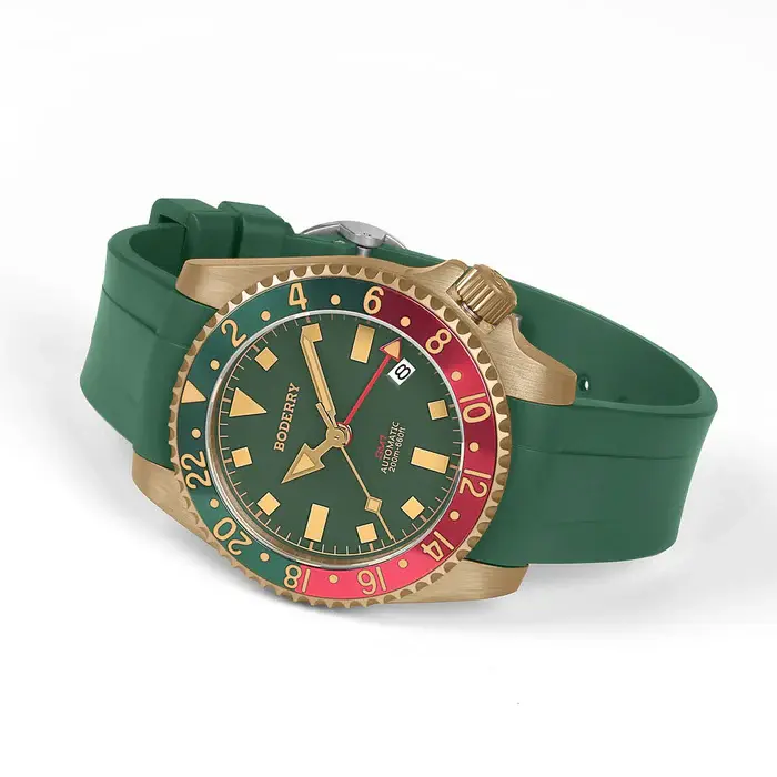 Miniatura: ADMIRAL GMT - 200M Waterproof Bronze Automatic Diver Watch | Green