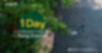 Overhead view of a blue bike on a wooden deck surrounded by green foliage. Text: "1 Day in Bangkok’s Green Heart, Bang Krachao."