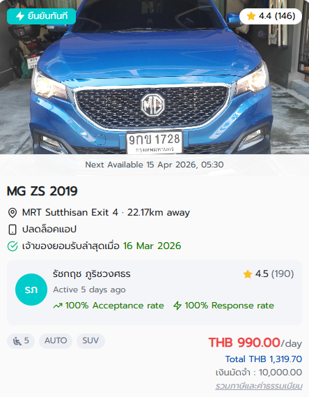เช่า MG ZS