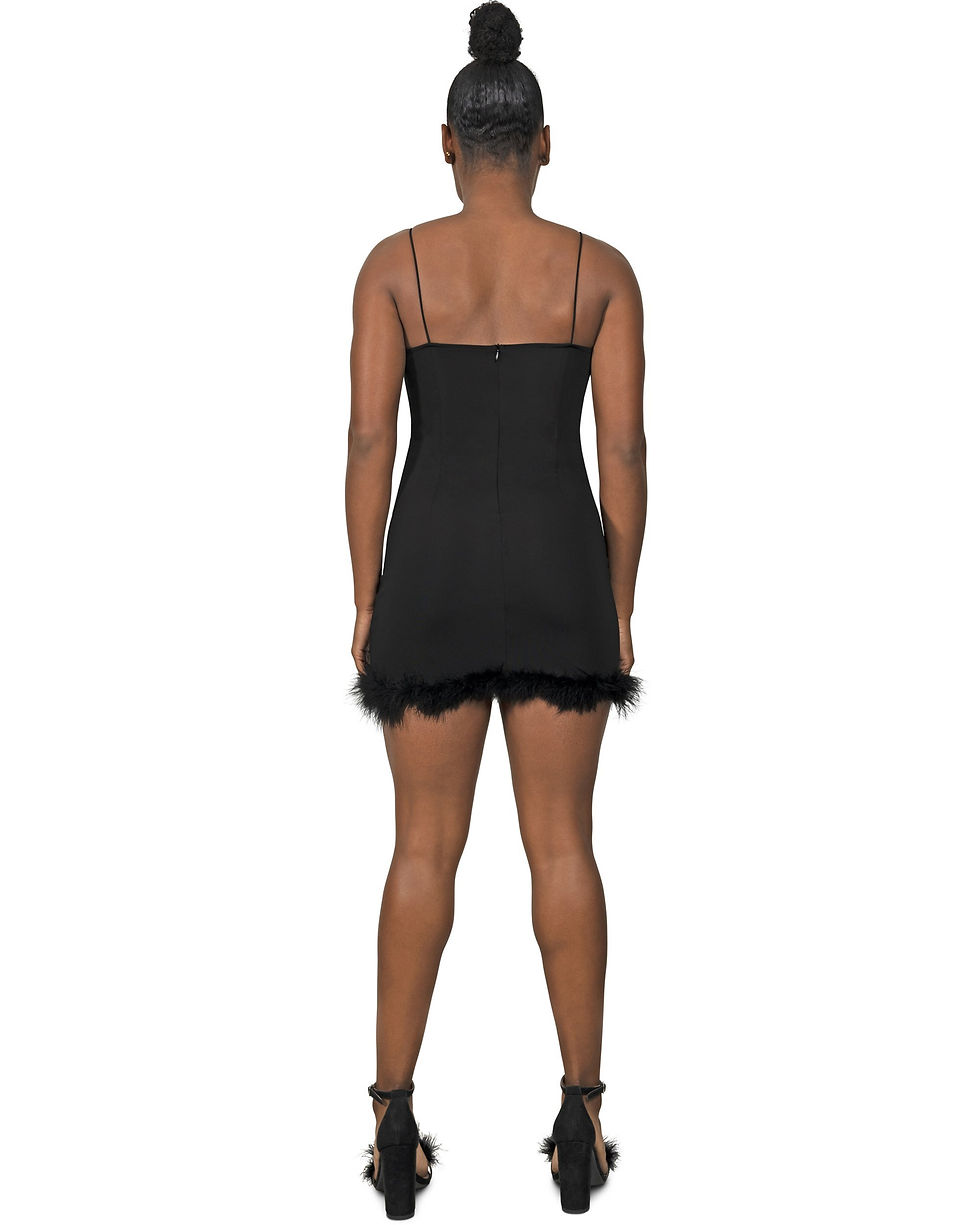 Thumbnail: Noel Mini Dress With Fur Hem
