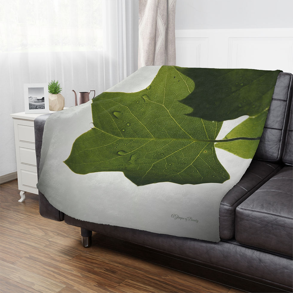 Detailed Tulip Tree Leaf Minky Blanket