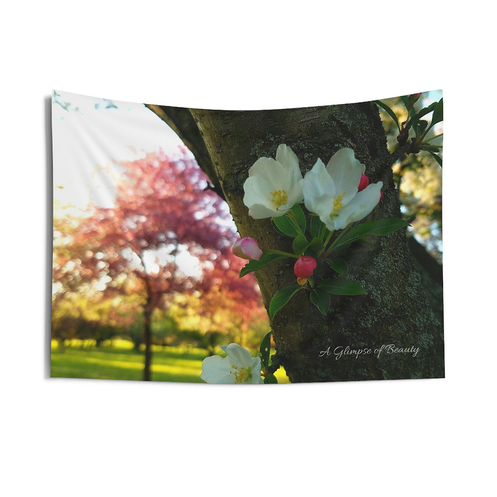 Blossoms in a Crabapple Orchard Photo Indoor Wall Tapestry