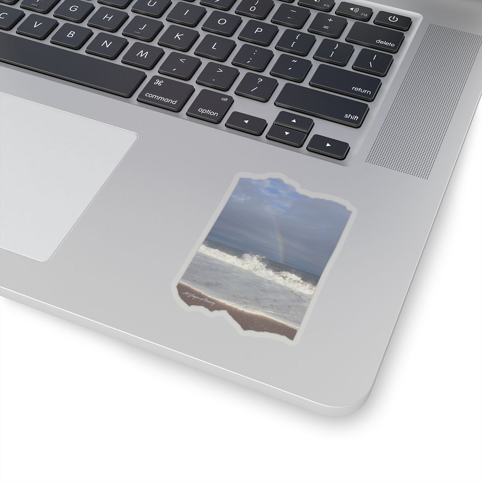 Rainbow and Crashing Waves Vinyl Sticker