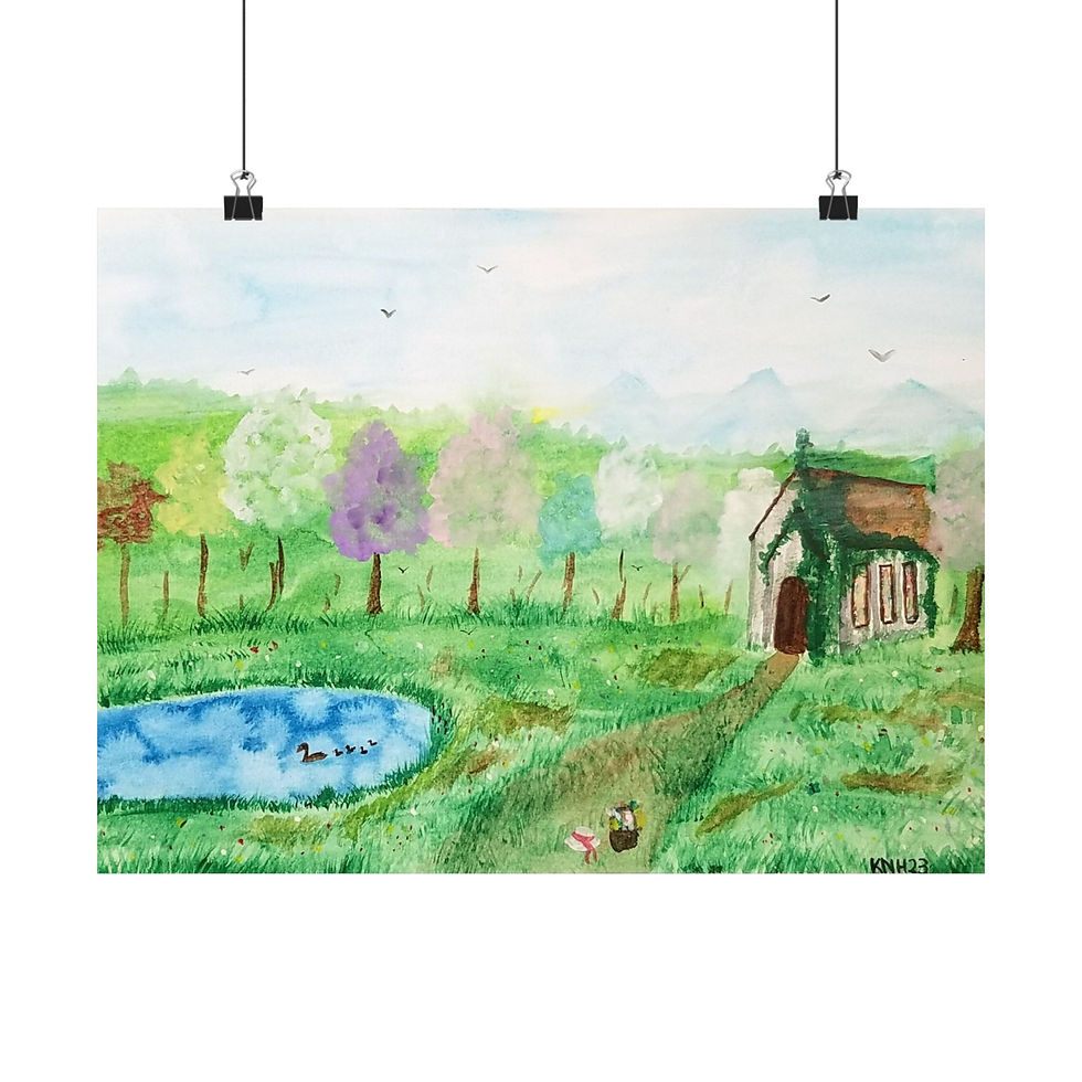 Abandoned Church On An Early Spring Morning Watercolor Art Poster