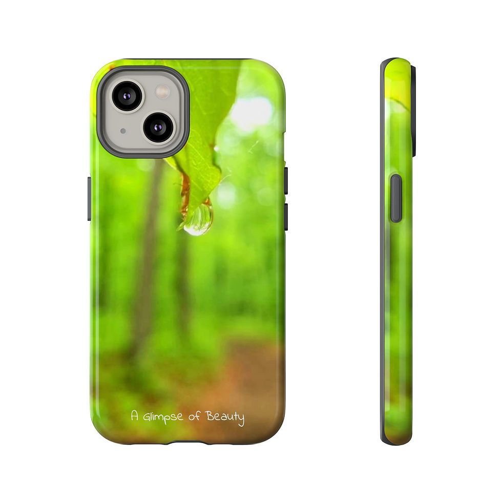 Rain Drop on Leaf Iphone and Samsung Tough Cases