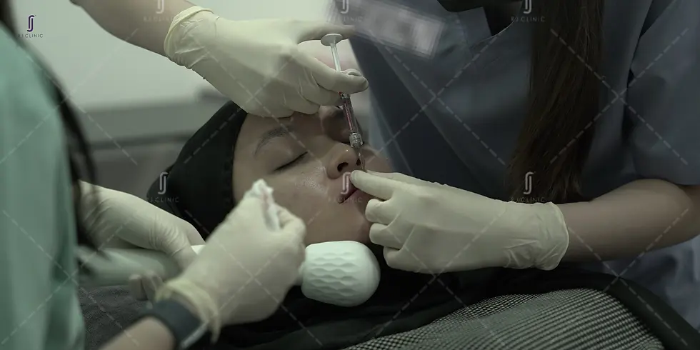 Dermal filler injection procedure for facial rejuvenation performed by RJ Clnic docotor
