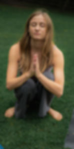 Toronto spiritual teacher Liv Arcangeli placing hands together in prayer