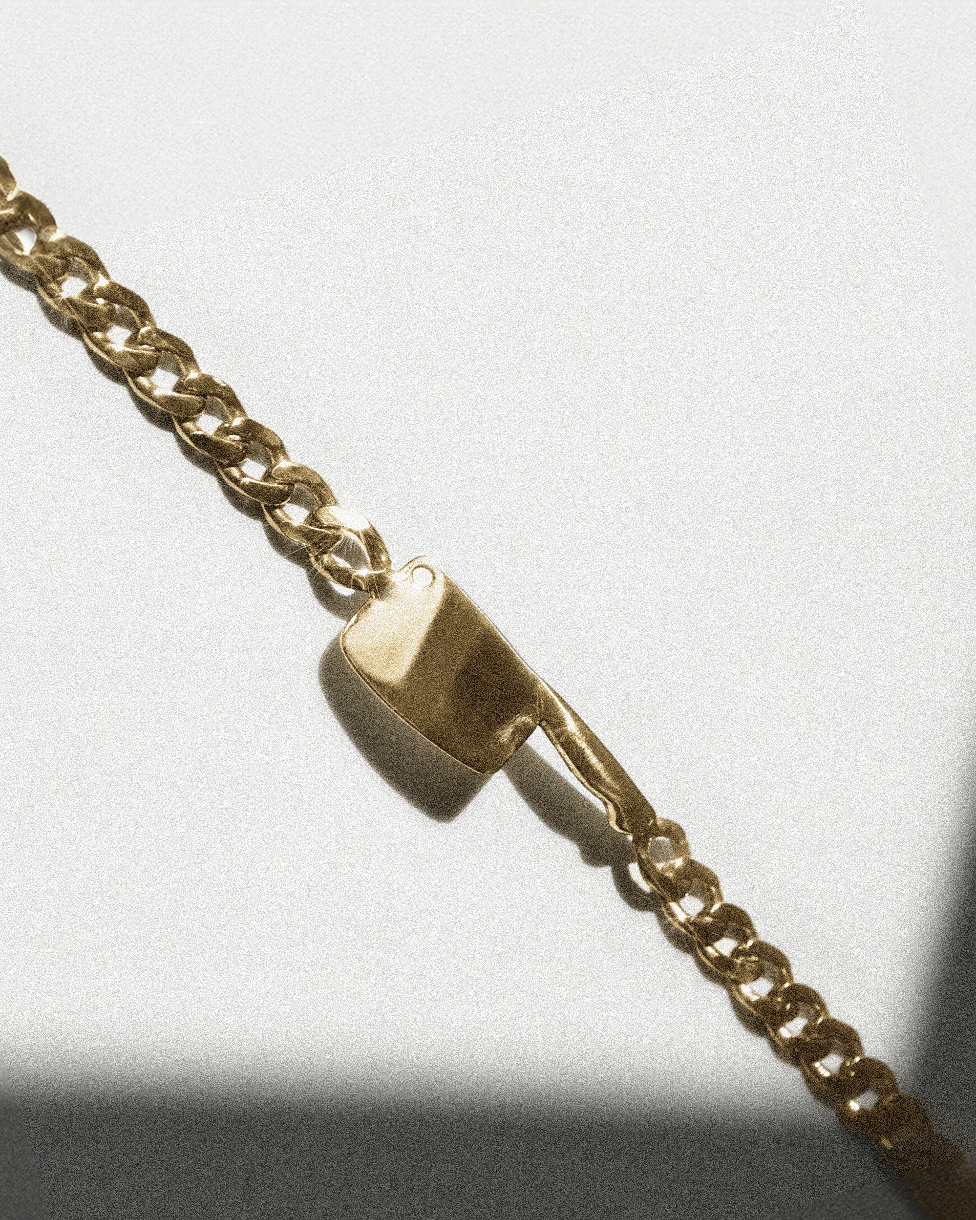 SOLID 14K CLEAVER CURB CHAIN BRACELET