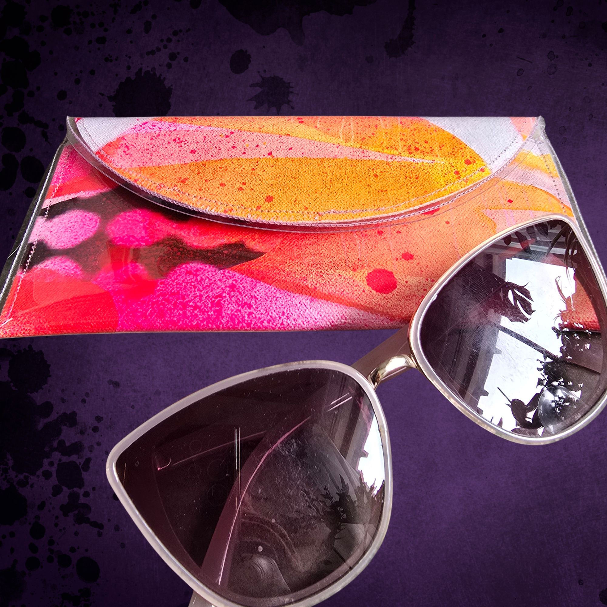 Glasses case Retro Red 1 :red/pink/orange