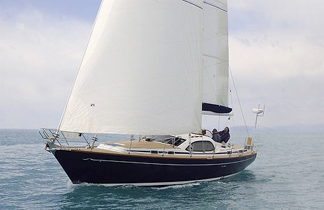 Kensho, our sailboat under sail