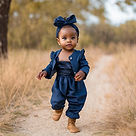 1year old black baby girl dressed fashio