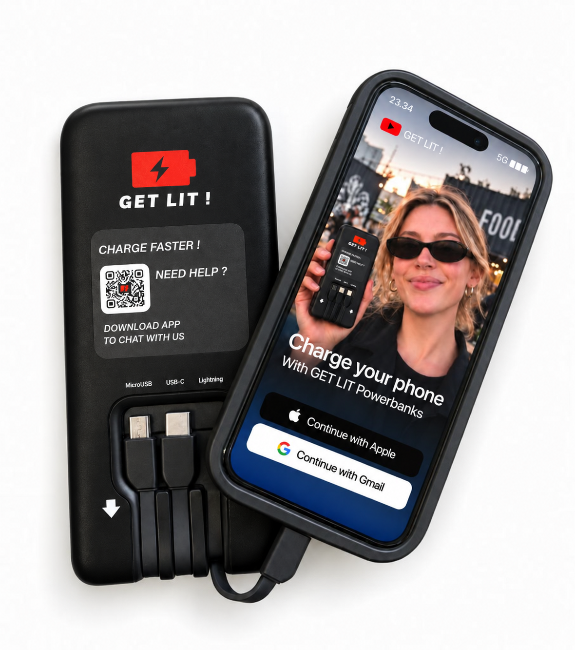 GET LIT-powerbank og app