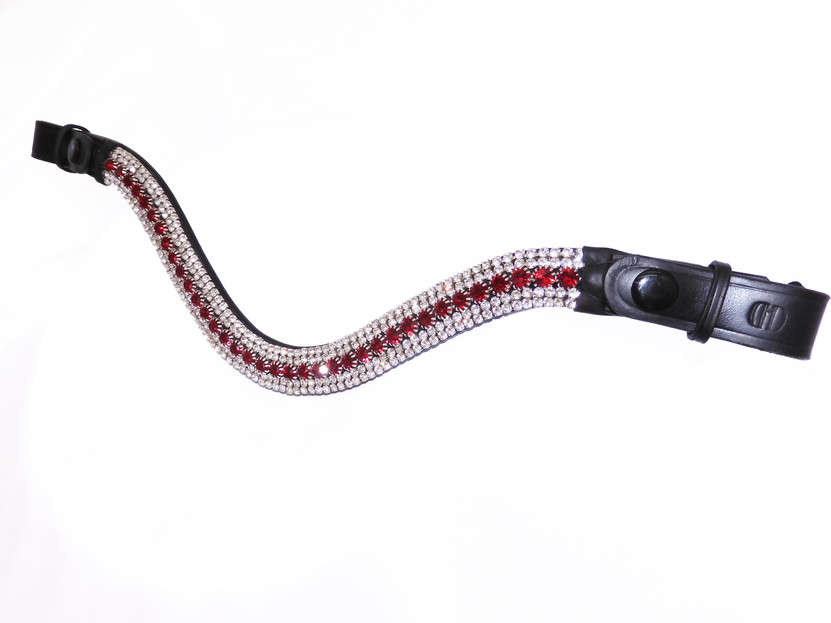 Red and Clear Crystals Browband