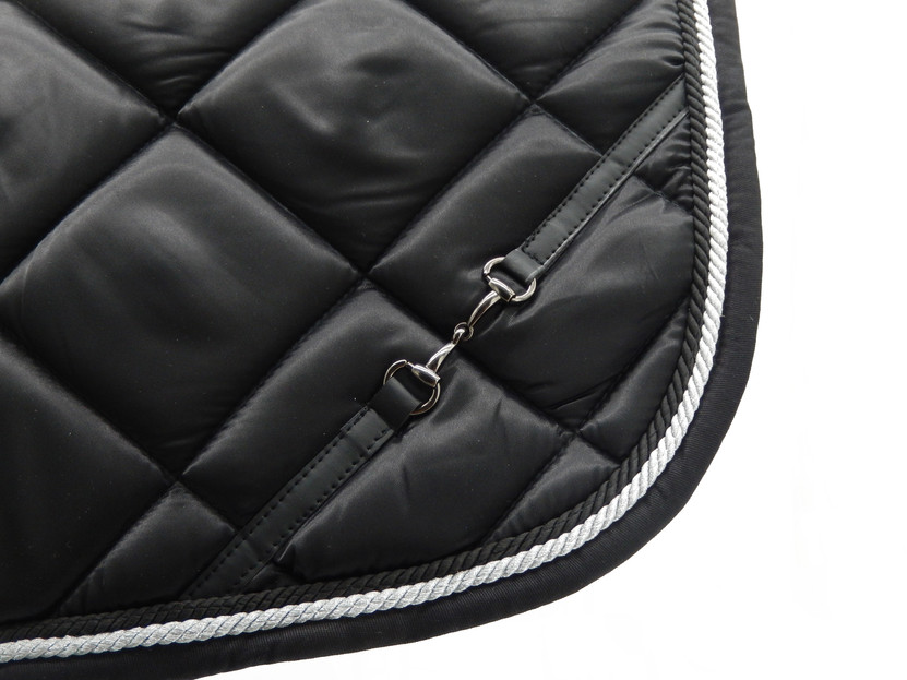Classic Black Horse Saddle Pad Snaffle Bit Accents