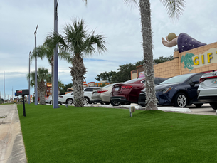 Artificial Grass in Commercial Parking Space a Long-lasting Beauty and Cost Savings Solution.