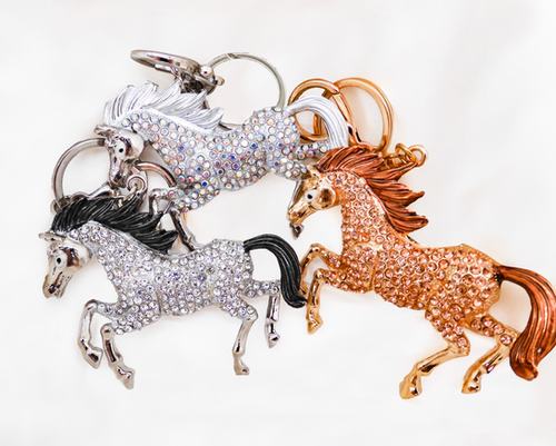 Crystal Majesty Horse Keychain – Silver & Gold Editions | Horse Dazzle