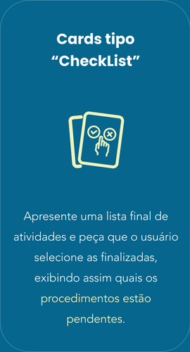 Cards tipo “CheckList”