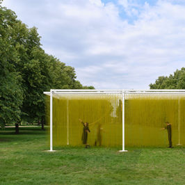 Yello building in the gardens