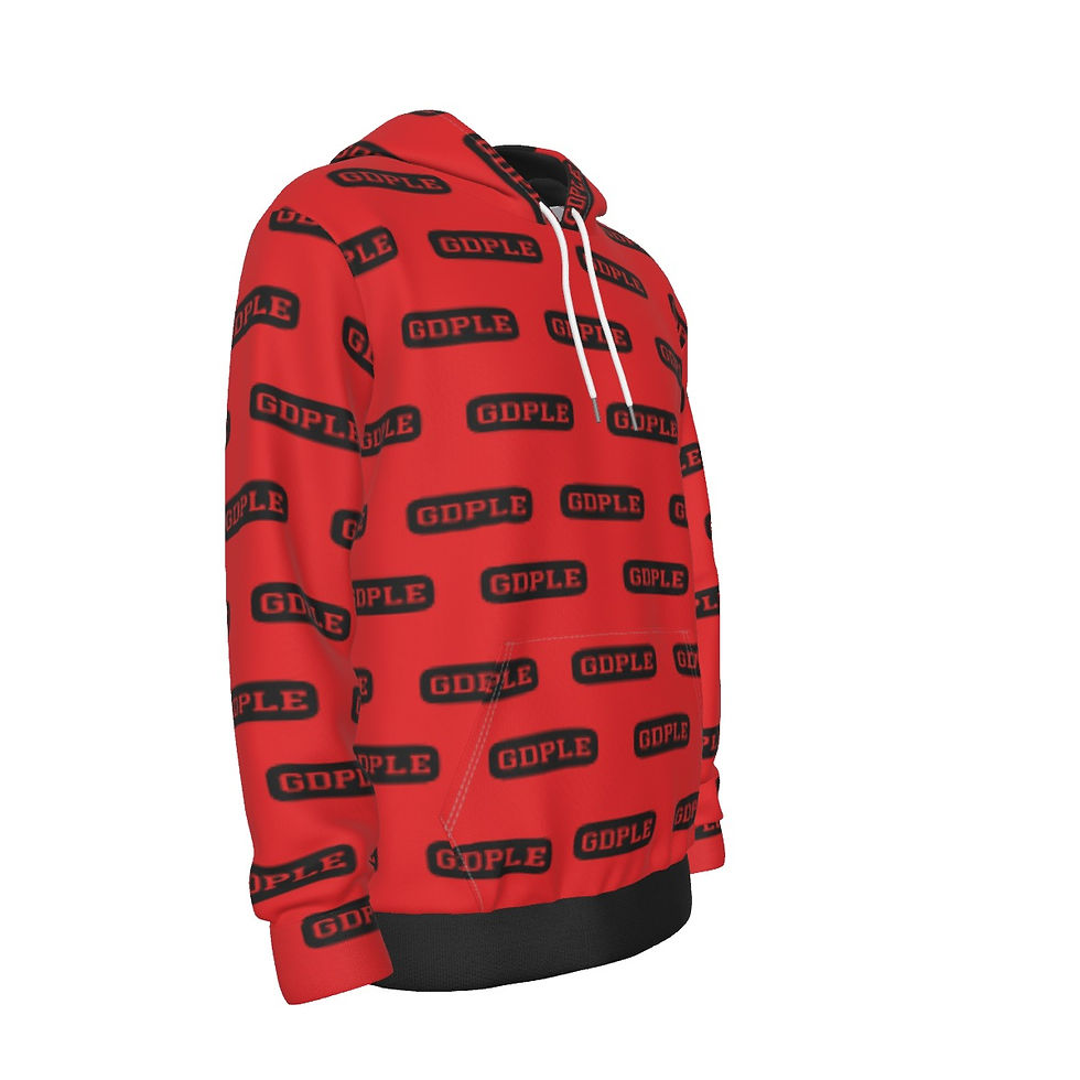 Thumbnail: All-Over Print Men's Pullover Hoodie RED GDPLE Runs Big, Recommend size down