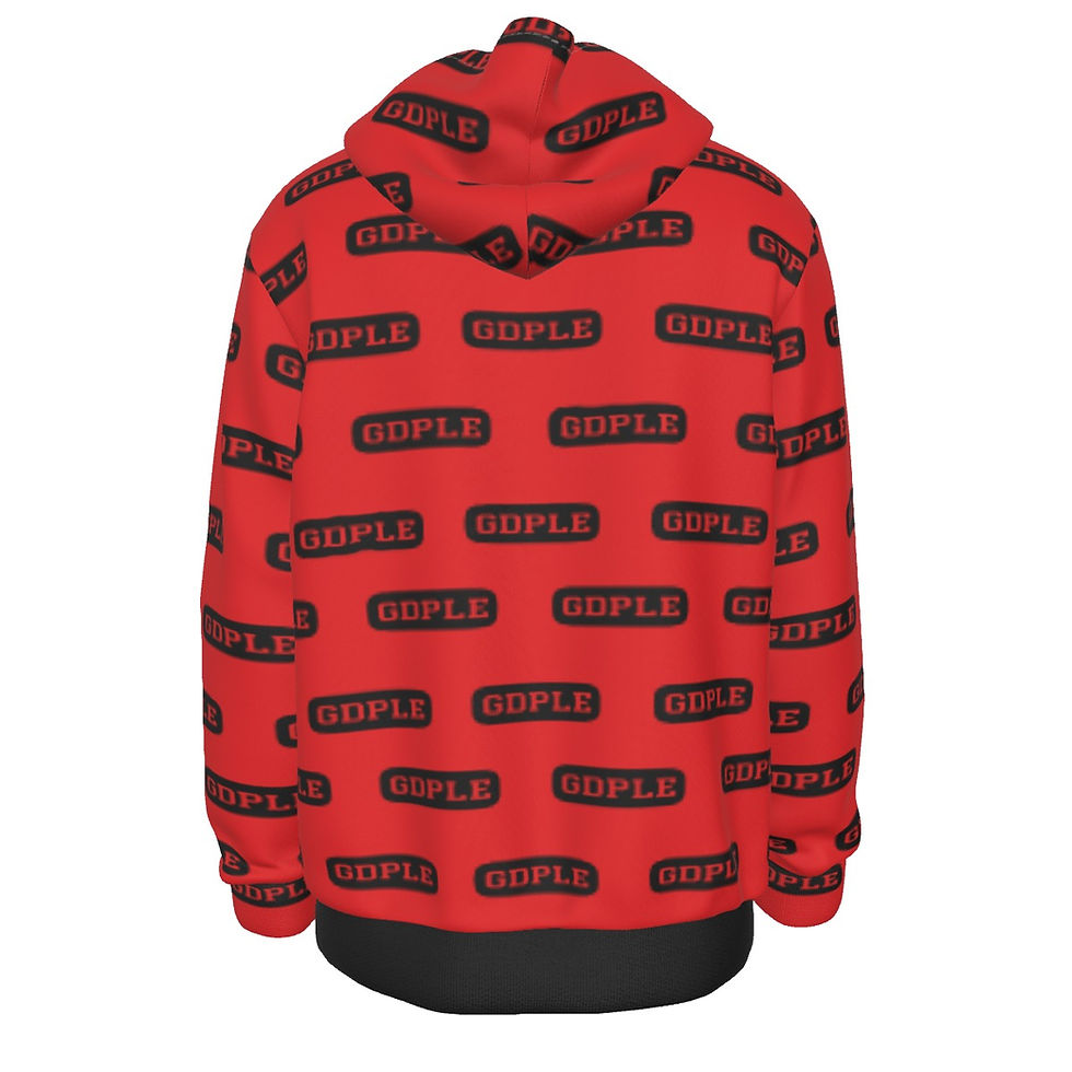 Thumbnail: All-Over Print Men's Pullover Hoodie RED GDPLE Runs Big, Recommend size down