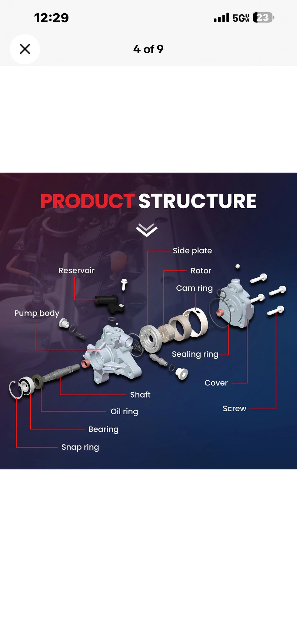 Thumbnail: S SL CL 600 65 V12 Converted 7-Rib Power Steering Pump w/ Pulley Mercedes-Benz 