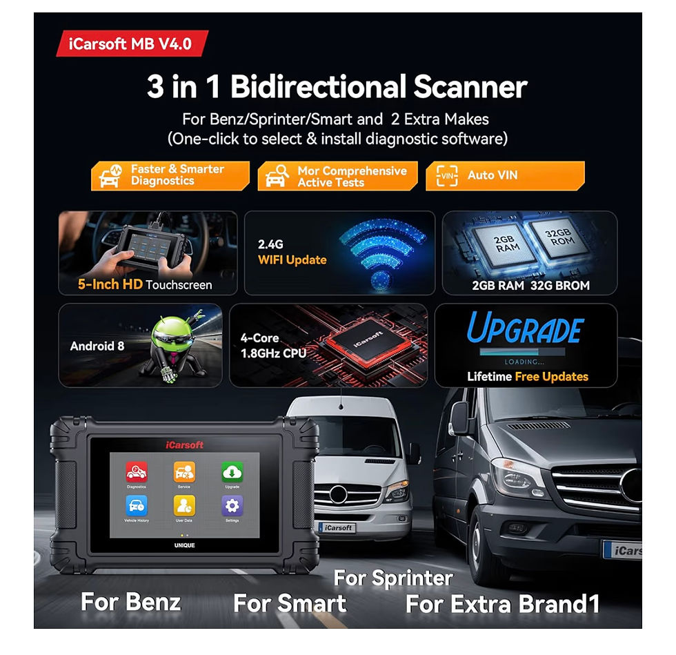 Thumbnail: iCarsoft MB V4.0 Full System Bidirectional Diagnostic Scanner Tool Mercedes