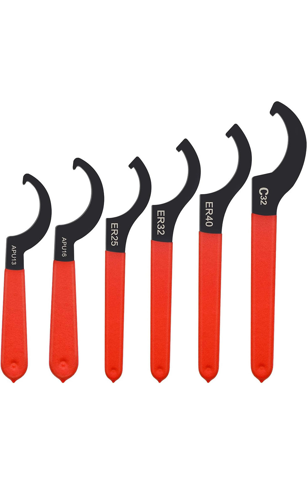 Thumbnail: 6pcs Coilover Spanner Wrench Set C-Shape Shock Spanner Hook Wrench Tools