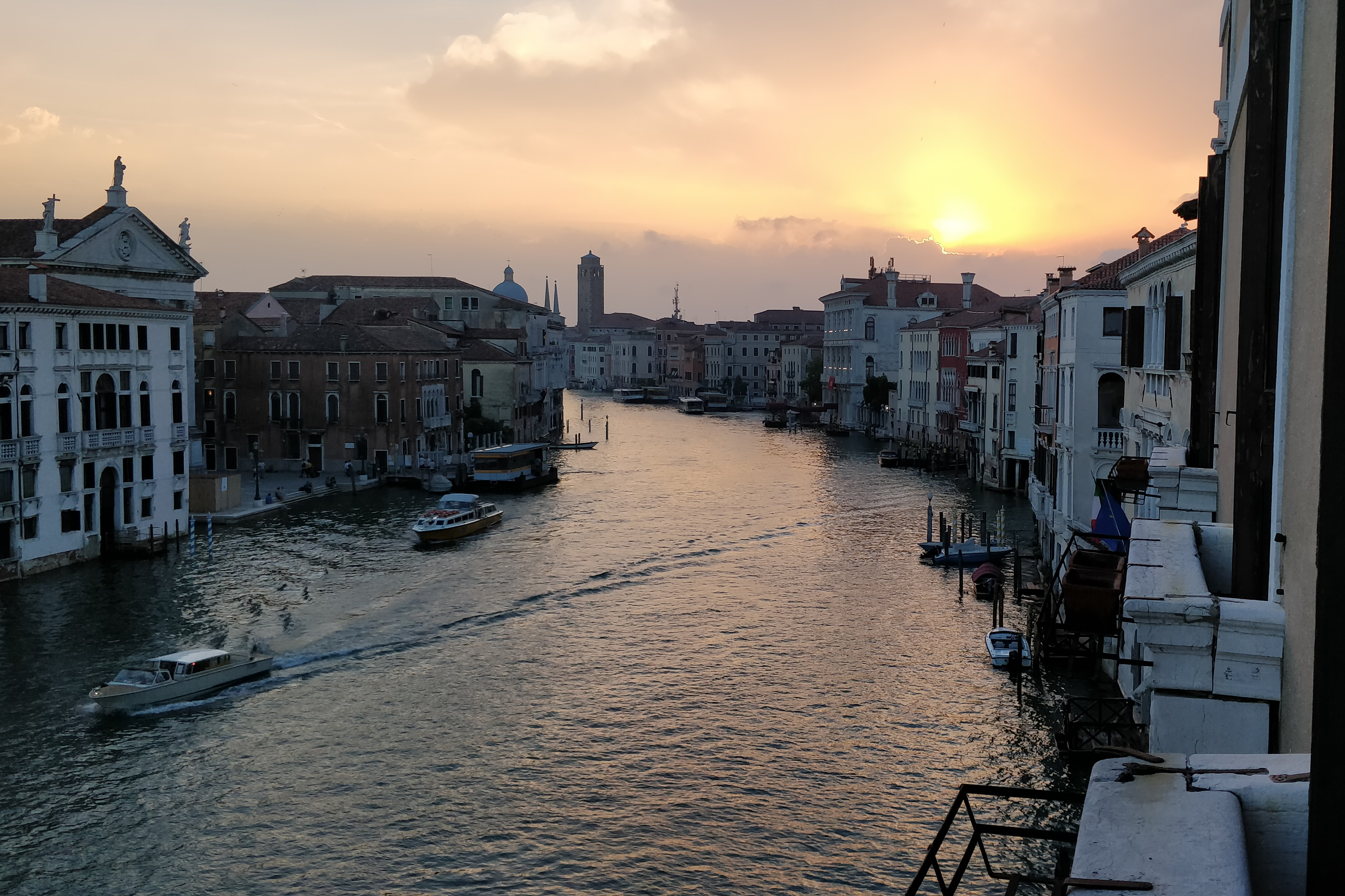 Venice canal at sunset