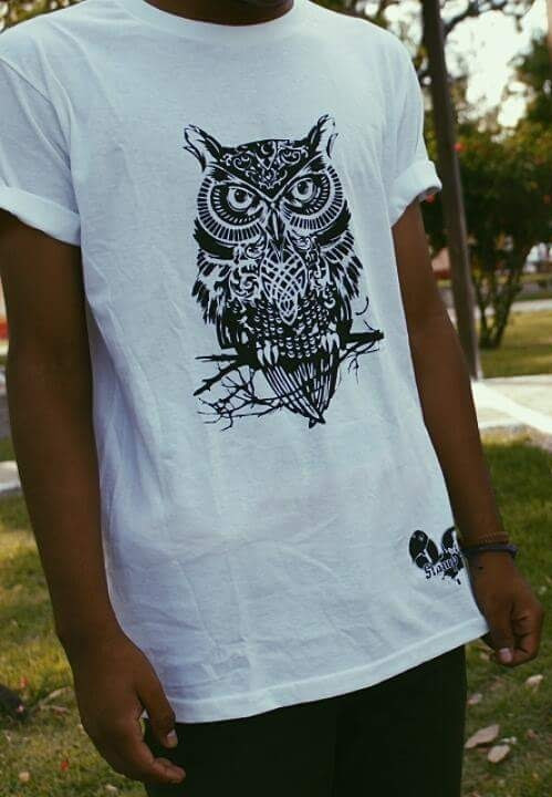 Blusa stamp coruja