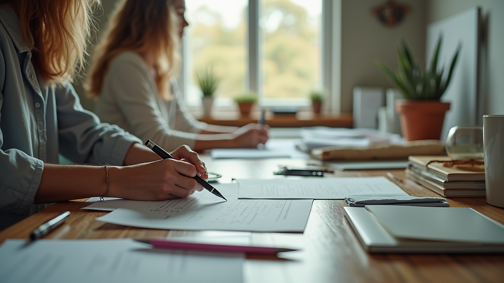 Vue en plongée d’un planning hebdomadaire avec des tâches ménagères et soins