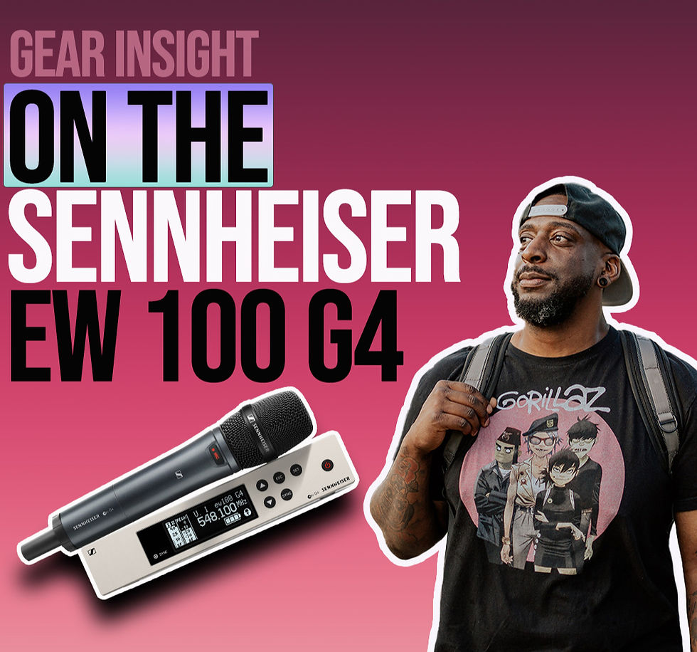 Flyer with DJ Derrin for blog about a review of Sennheiser es 100 G4 with or without a mic cover
