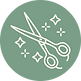 Shears icon for haircutting and styling services at LUMA Salon Charlotte