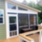 Eze Breeze porch and shed roof with Trex deck