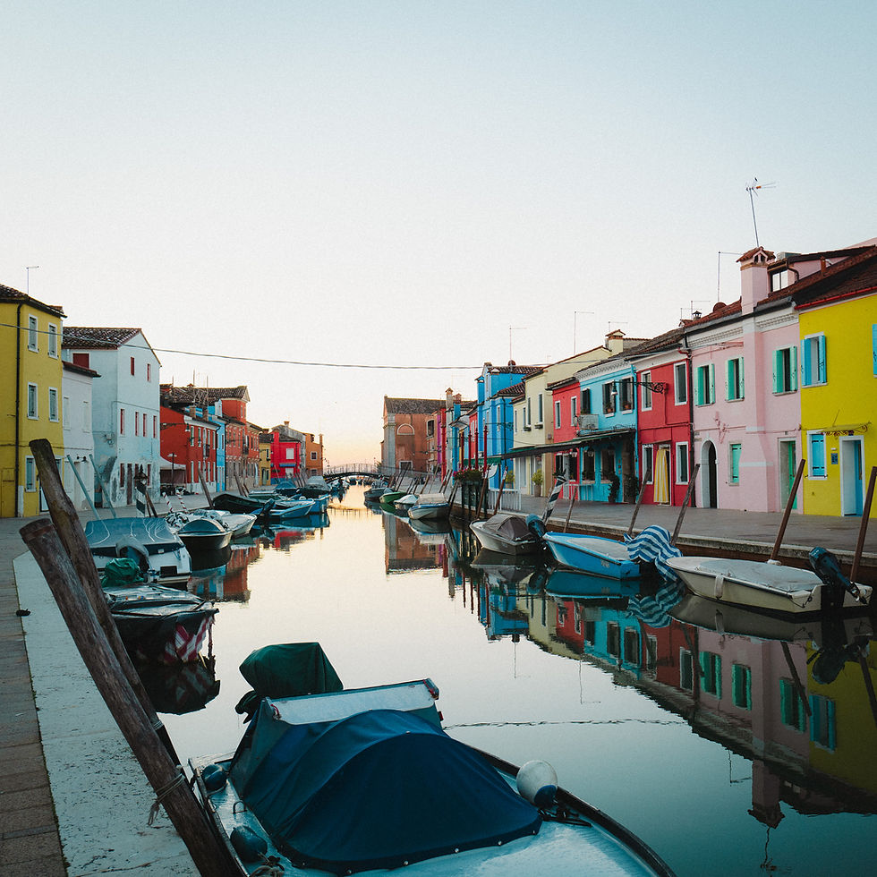 Burano in den frühen Morgenstunden- nebelfrei