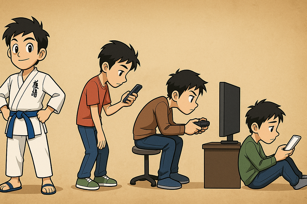 Wie meer traint dan video games speelt en op de telefoon en/of tablet zit, zal automatische een goede lichaamshouding behouden.