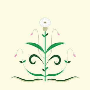 Le « Compagnon Blanc » (fleur sauvage) a un nom tout à fait sympathique.
Illustration faisant partie de la collection "Esprit Art Nouveau"