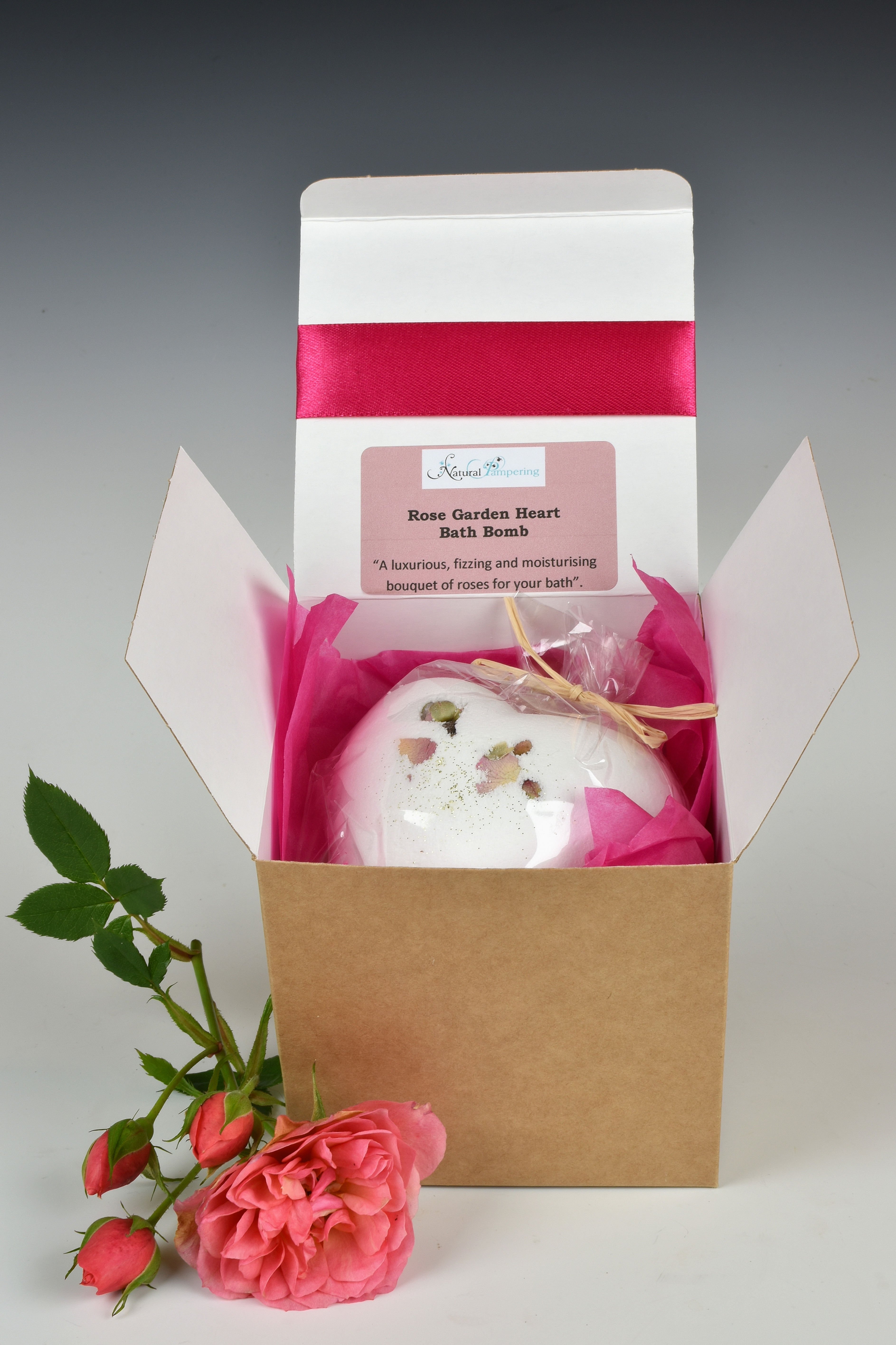 Rose Garden Giant Heart Bath Bomb- Gift Boxed